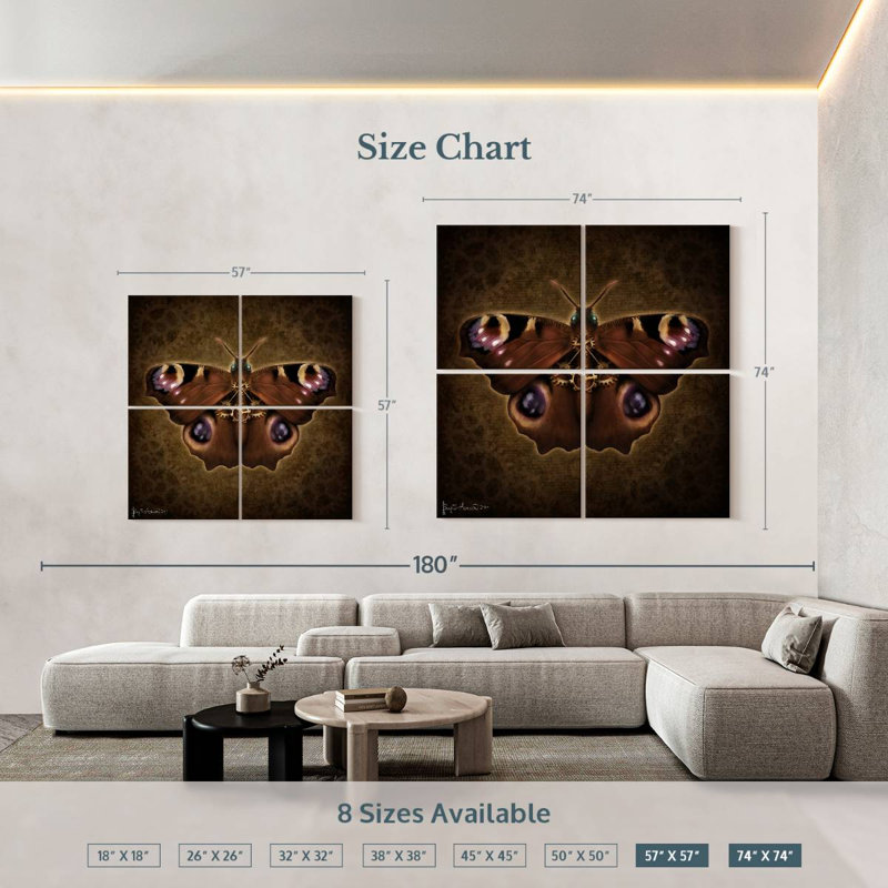 Papillon paon Bramp Steampunk II, H 74 po x l 74 po