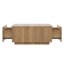 Table basse carrée 33,25 po à 4 tiroirs, naturel-1880283288