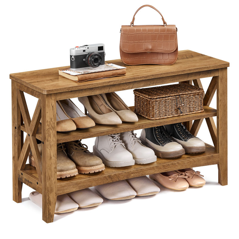 Range-chaussures à 2 niveaux, Honey Brown, H 18,9 po x l 31,5 po x P 11,8 po