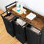 Wood Rolling Laundry Basket with Handles-957846802