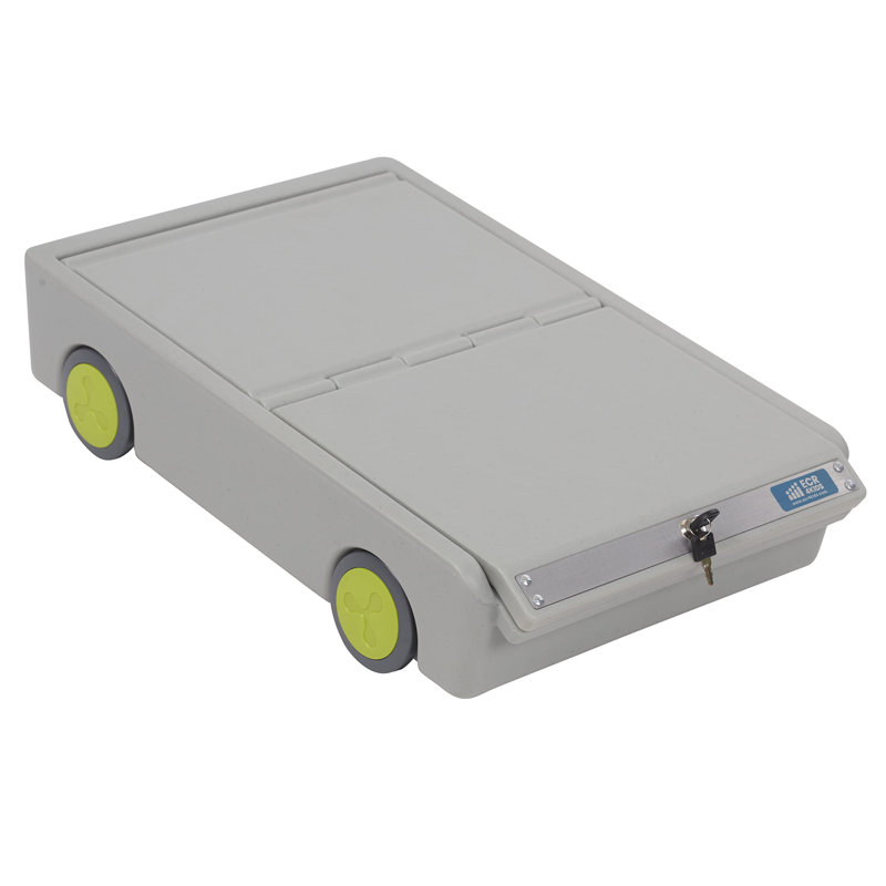 Gray High-Density Polyethylene Locking Under-Bed Storage Safe
