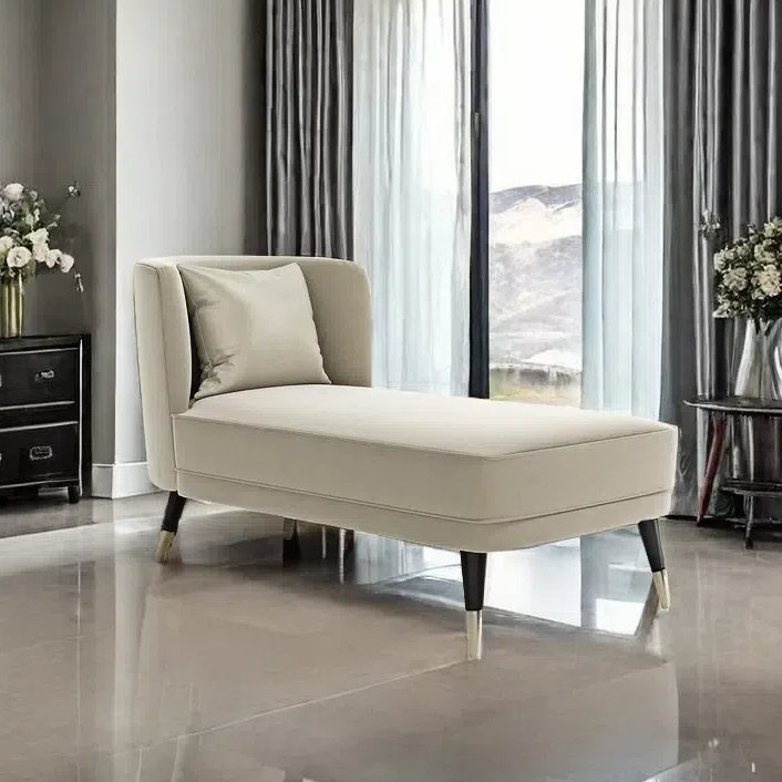 Chaise longue de loisirs post-moderne simple et élégante, Beige