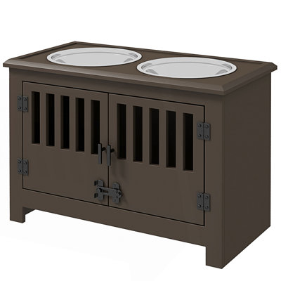 Accent Cabinet, Elevated Dog Bowls With Storage Cabinet Containing Large 37L Capacity