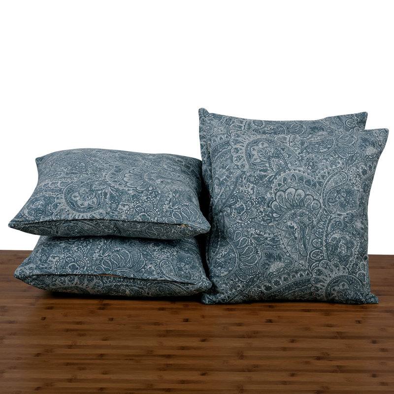 Paisley Pillow Cover, Silver Blue, 18" x 18"