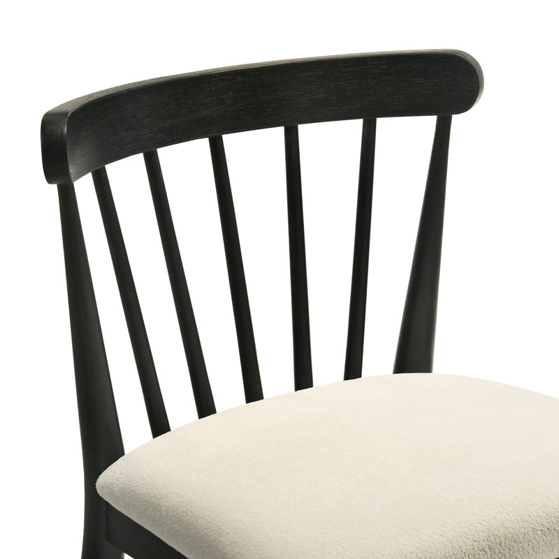 De 2 chaises d'appoint de salle à manger en bois massif noir avec un design rustique et des sièges rembourrés, assemblage simple pour la cuisine ou le coin, 21,59 pouces de largeur, 24,94 lb d'attrait traditionnel, sièges, installation rapide