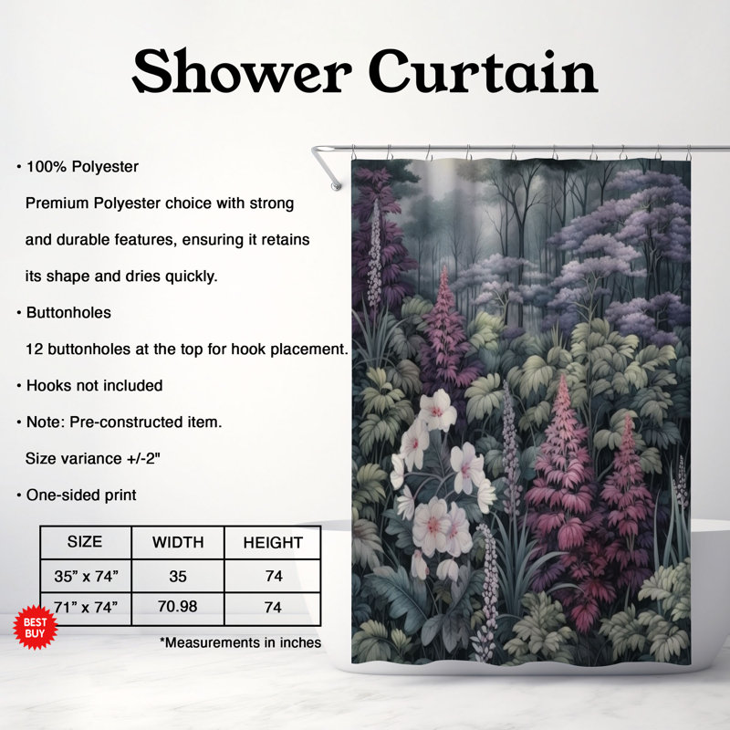 Rideau de douche Spurrier, H 74 po x l 71 po