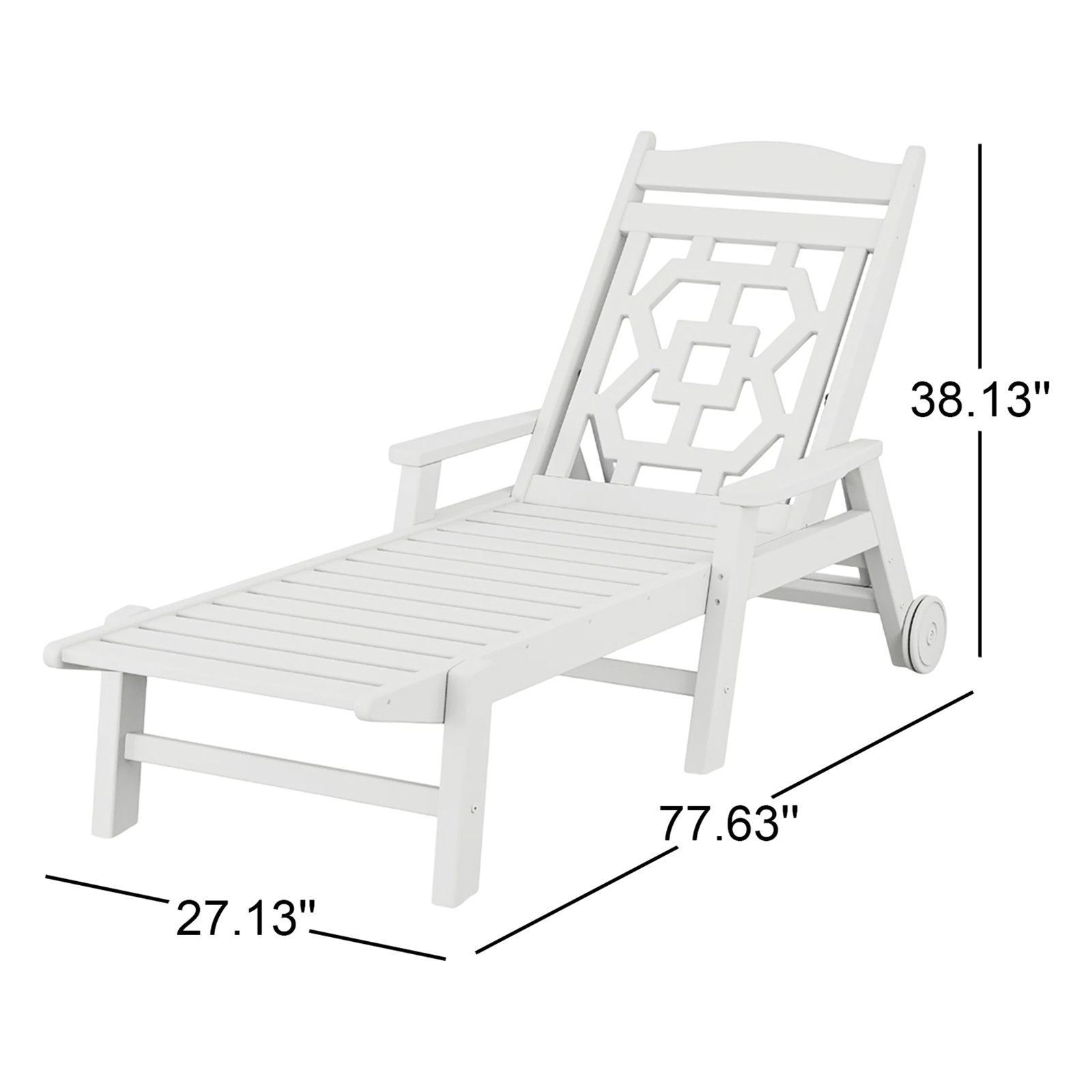 POLYWOOD® Chinoiserie 27" Patio Chaise Lounge, Sand