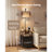 Floor Lamp with Table, 2-Tier End Table with 2 Drawers and 3 Color Temperature LED Bulb, Modern Side Nightstand Bedside Desk with USB & Type C & AC Charging Port for Living Room, Bedroom, Dorm