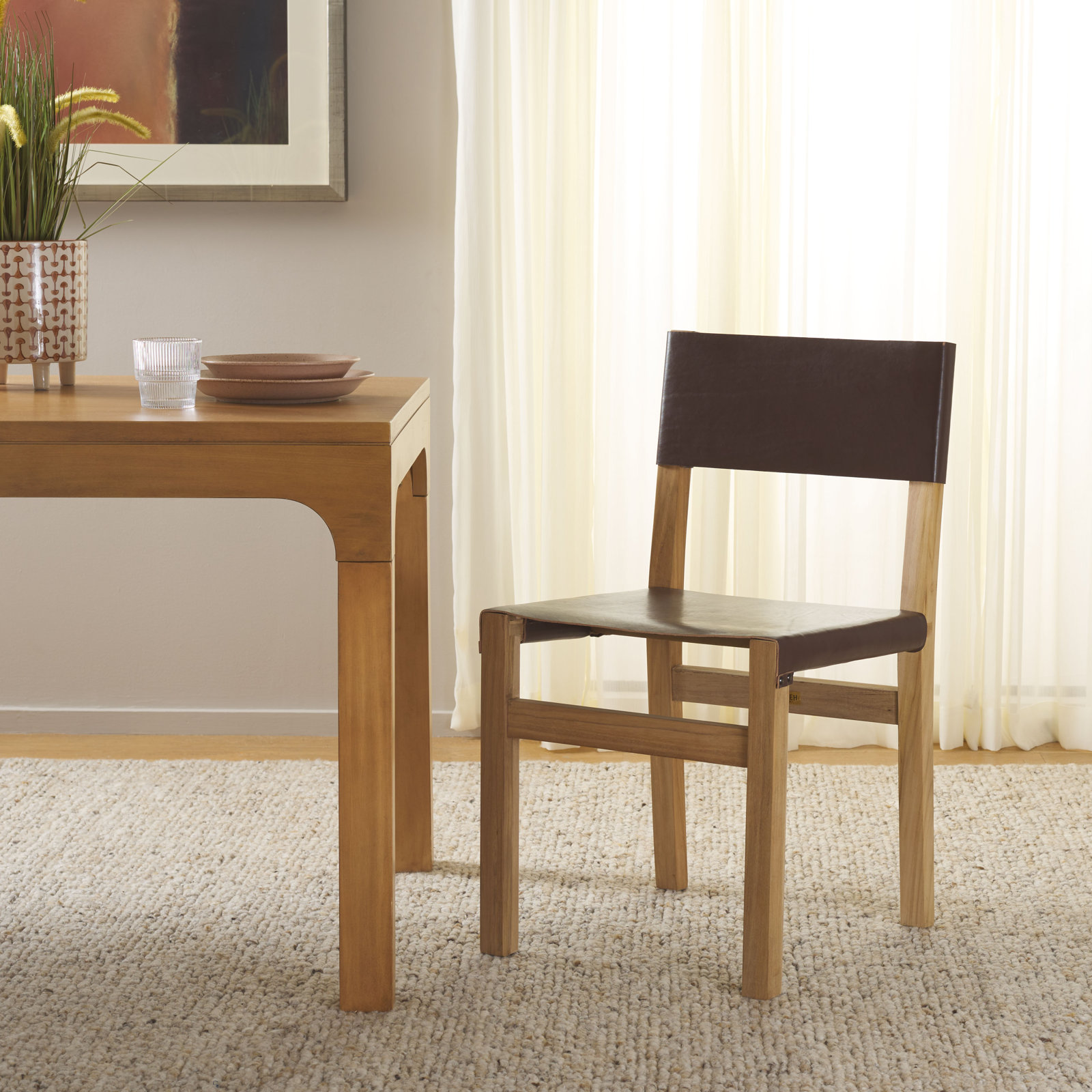 Canele Teak Side Chair, Black