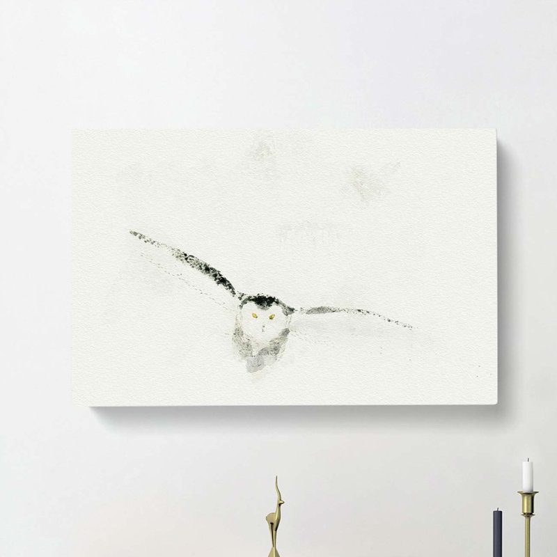 Snowy Owl In Abstract - Wrapped Canvas, 50cm H x 76cm W x 3cm D