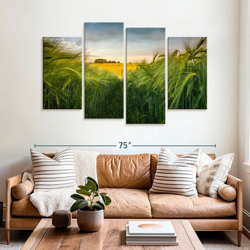 Harnek Green Wheat Field, 42" H x 68" W