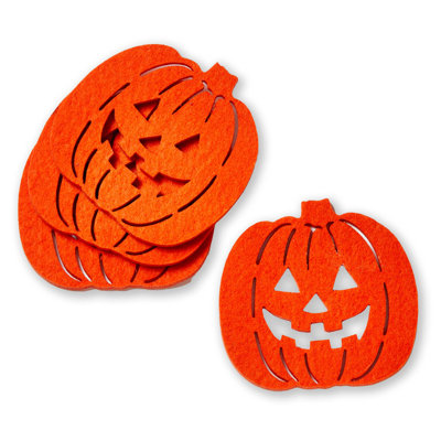  Jack-O-Lantern Coaster S/4