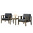 Junco Teak Outdoor Two-Person Patio Set With Cushions And Side Table-124178251-124178244