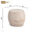 Table d'appoint ovale d'extérieur en béton aspect travertin beige