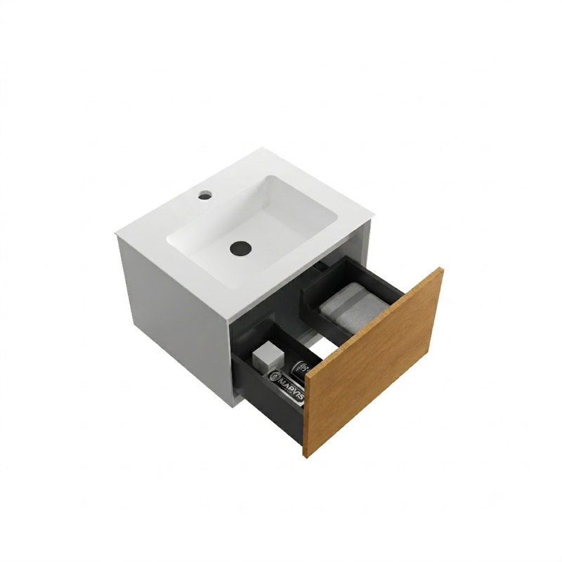 Meuble-lavabo mural simple moderne 24 po Tona