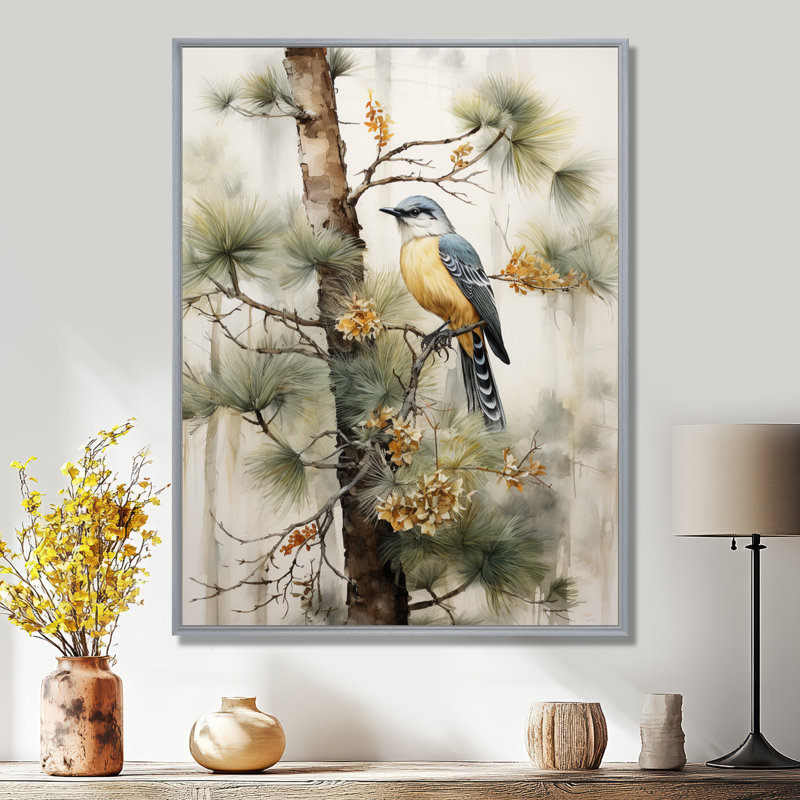 Forêt, gardiens du minimalisme III - décoration murale forêt, H 40 po x l 30 po x P 1,5 po, Encadrement argenté