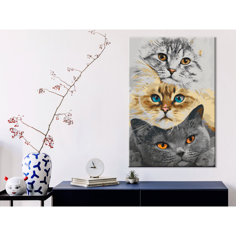Trousse de peinture par numéros - Trio de chats