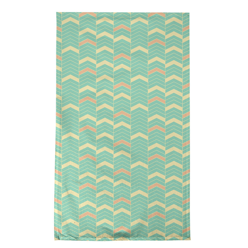 Stephenie Tea Towel Kitchen Towel, Teal/Orange, Cotton Twill