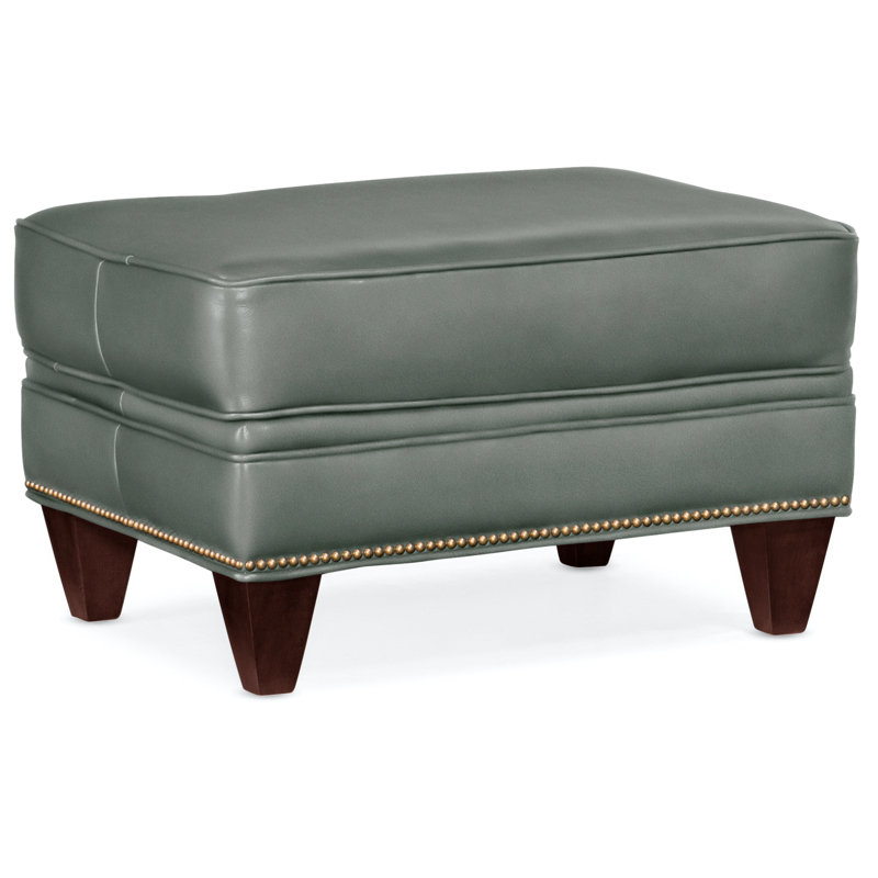 Reddish Ottoman, French Natural, Mahogany, Anilina Cacao Genuine Leather
