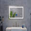 Miroir d'appoint de salle de bain 40 po x 28 po à DEL avec façade et rétro-éclairage, miroir de meuble-lavabo mural
