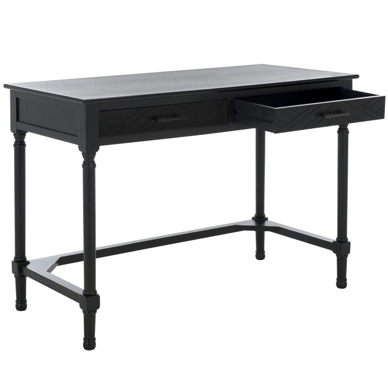 Handler 2-Drawer Writing Desk with Shelves, Black