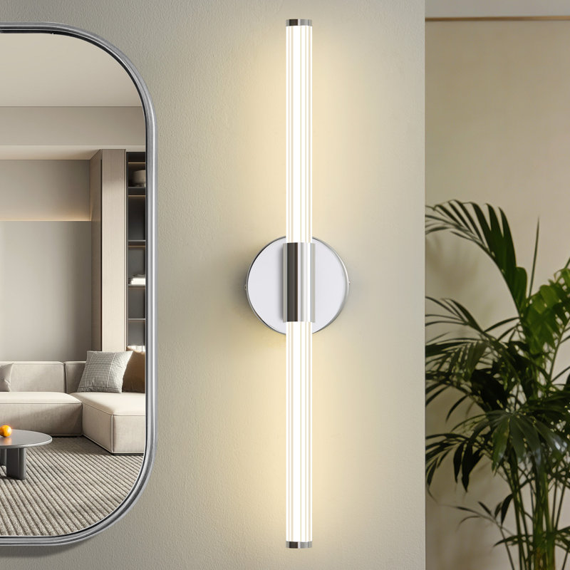 LED Flush Mounted Sconce, Chrome
