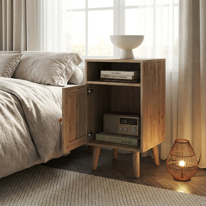 40cm W Manufactured Wood Bedside Table
