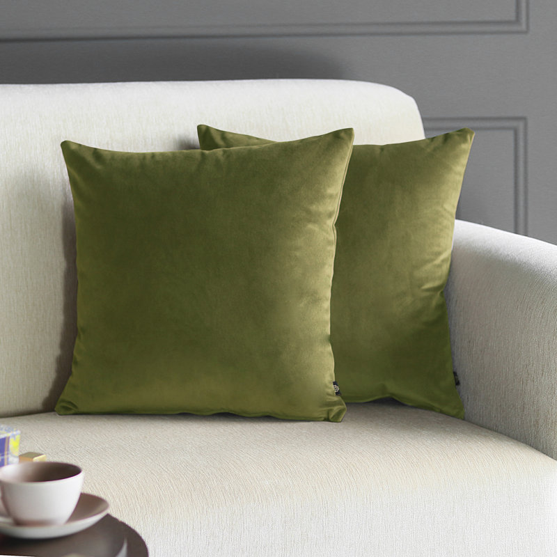 Davos Square Pillow Cover, Olive