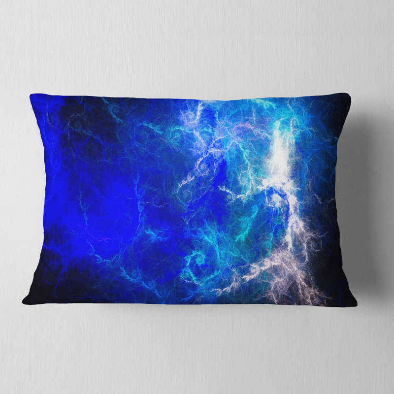 Éclair bleu scintillant - coussin imprimé abstrait