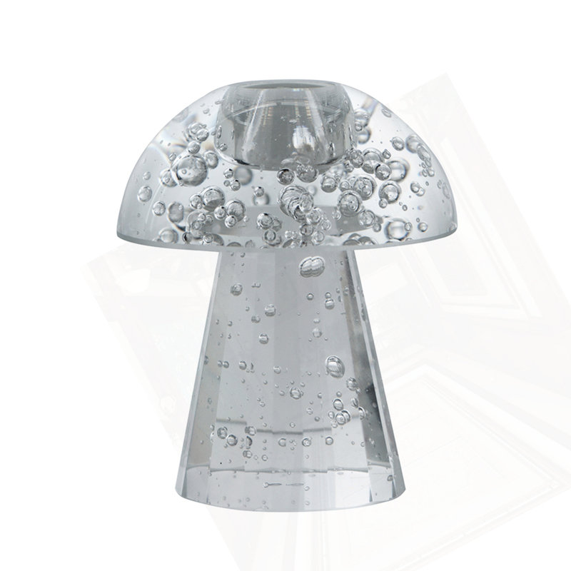3.9X3.9X4.7" Mushroom Shaped Glass Taper Candle Holder 6EA/CTN