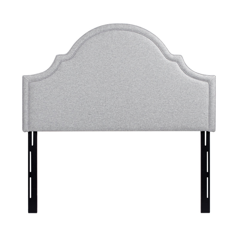 Catherine Upholstered Queen Headboard, Light Grey Polyester