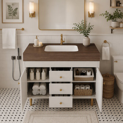 Freestanding Standard Free Standing Single Double Single Vanity Bathroom Vanity With Stone Top