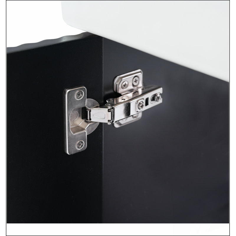 Meuble-lavabo flottant moderne de 21,6 po avec lavabo en céramique - parfait pour les petites salles de bain, rangement à droite