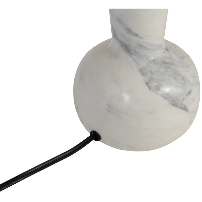 Lampe de table Giguere, Marbre, Blanc, Jute