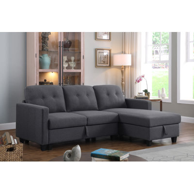 Upholstered L-Shaped Sectional Reversible