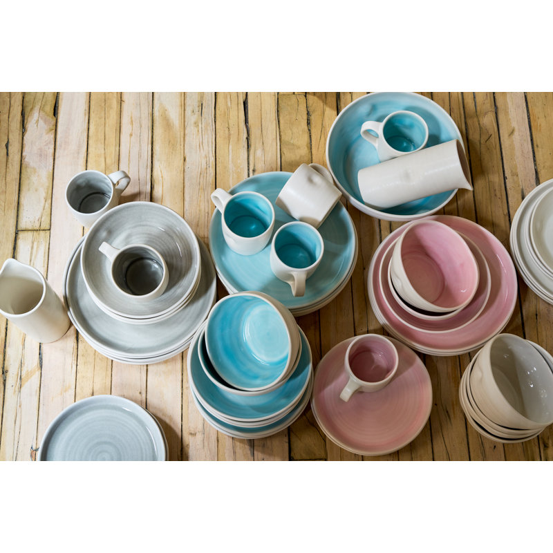 Canvas Home Pinch Stoneware Cereal Bowl 32oz, Pink