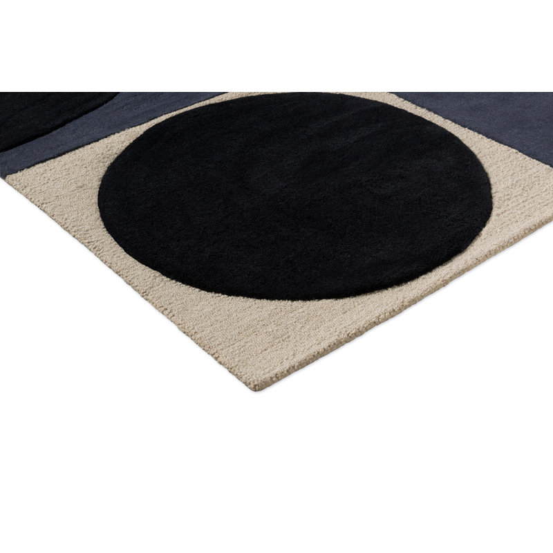 Hand Tufted Wool Geometric Area Rug, Rectangle 3'11" x 5'11"