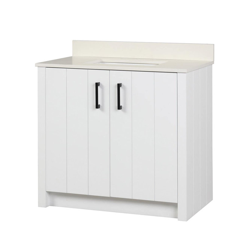 36'' Single Bathroom Vanity with Top, White