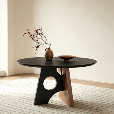 Table ronde française vintage en frêne