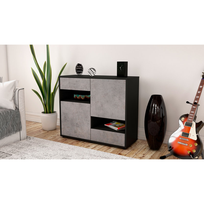 Ramsel 92cm Sideboard, Anthracite/Concrete