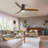 52 Inch Indoor Flush Mount Ceiling Fan With LED Light And Remote Control