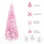 Arbre de Noël artificiel enneigé 7,5 pi de hauteur avec pin en forme de pin et branches réalistes, rose
