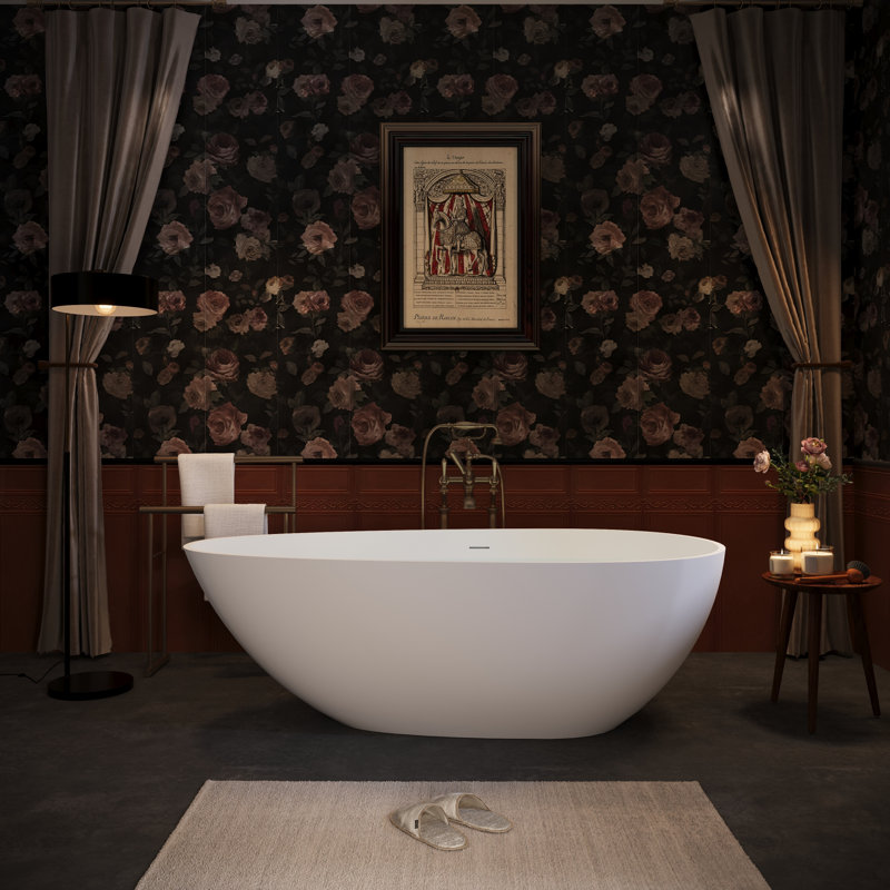 Luxueuse baignoire autoportante en résine de pierre pour les salles de bain modernes