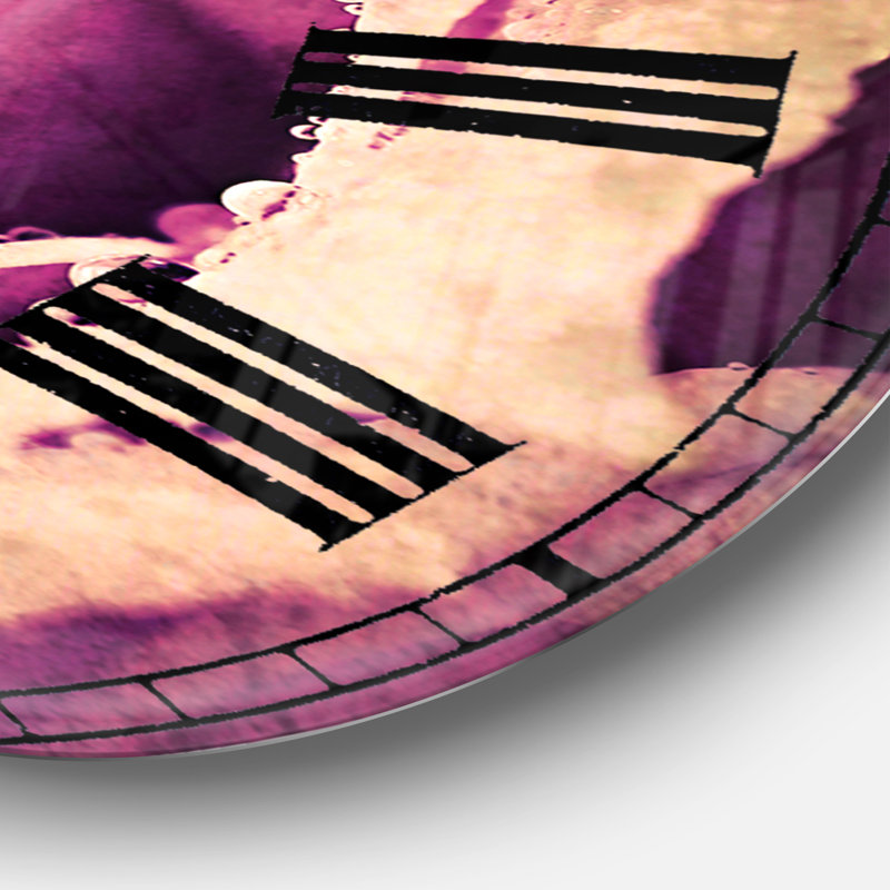 Horloge murale mauve, Surdimensionné