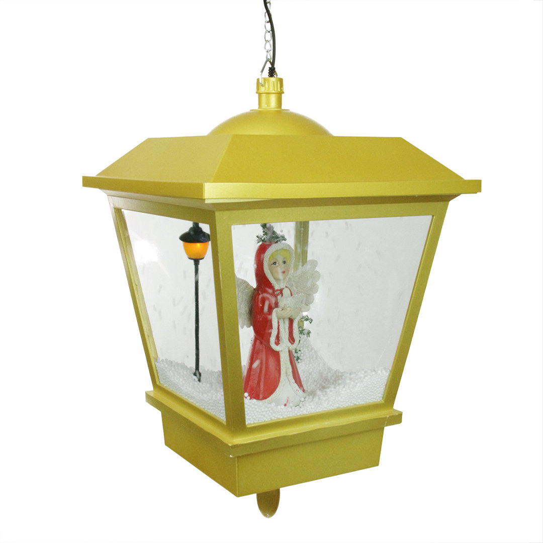 17.75" Lighted Musical Snowing Angel Hanging Christmas Street Lamp Northlight Seasonal