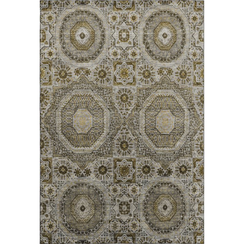 Premium Machine Washable Tara Panels Rug, Rectangle 3' x 5'