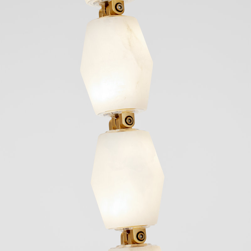 Sean Lavin Collier 24 Pendant in Hand Rubbed Antique Brass with Alabaster shade, 2700K