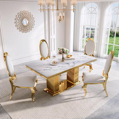 Double Pedestal Dining Table Set