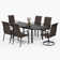 Alyah 6 - Person Metal Patio Dining Set with Extendable Rectangular Table