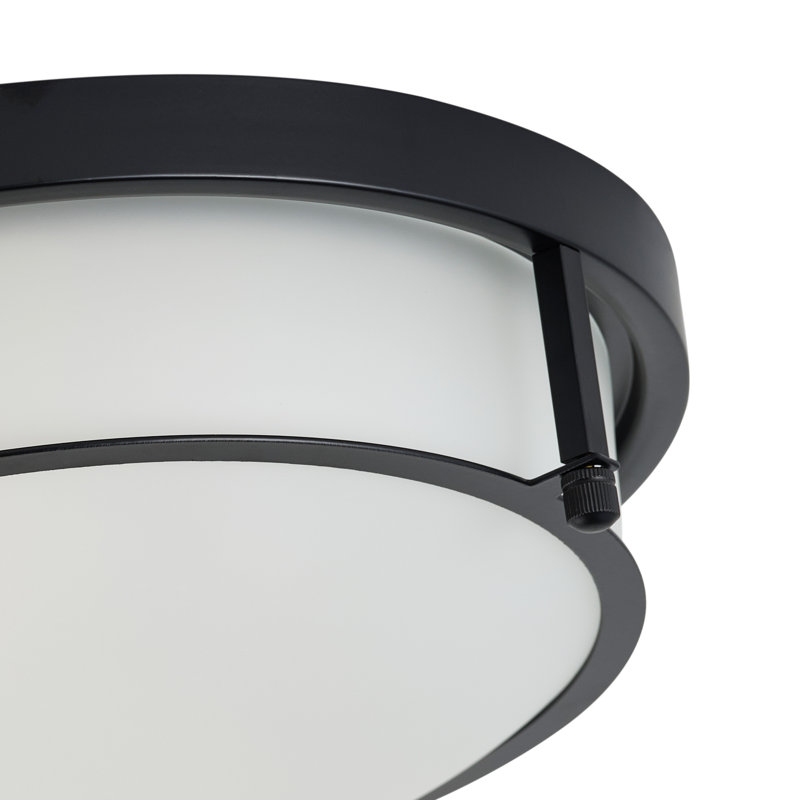 Chattooga 2-E26 Light 13 inch Classic Vintage Dimmable Flush Mount Light Fixture, Black